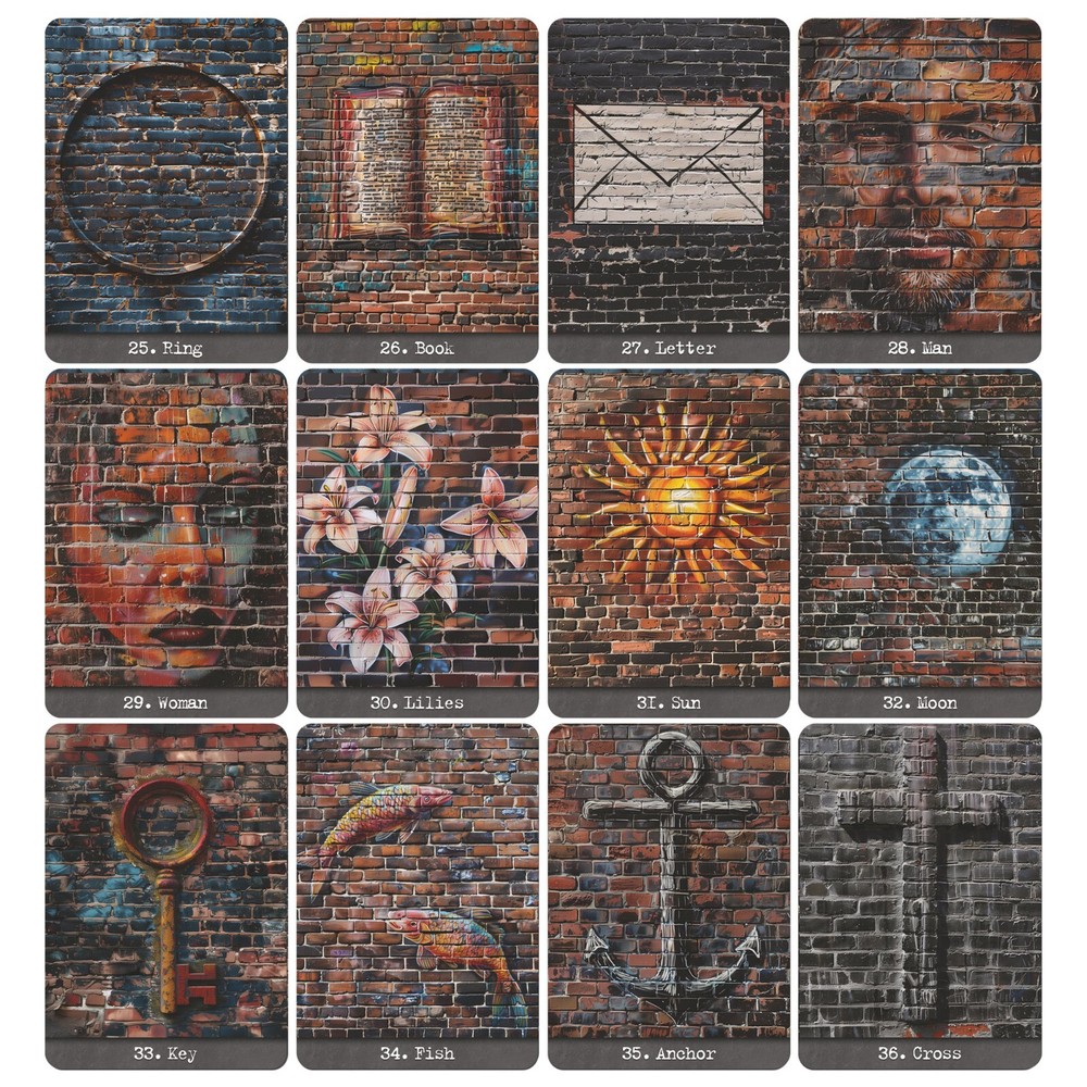Brick Wall Lenormand Oracle, 36 Cards Indie Deck