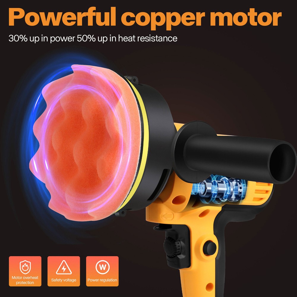 800W Car Polisher Buffer Sander Machine, Locking Switch, Auxiliary Handle