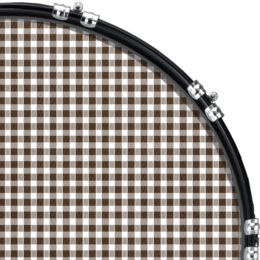 20" Custom Bass Kick Drum Front Head Skin Graphical Checked