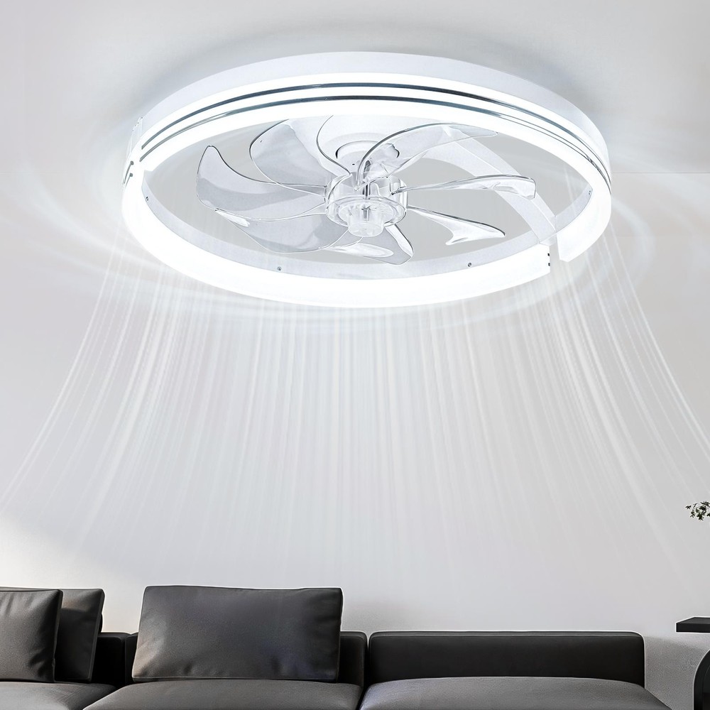 Flush Mount LED Ceiling Fans with Lights Remote & APP Cortorl Ceiling Fan Light