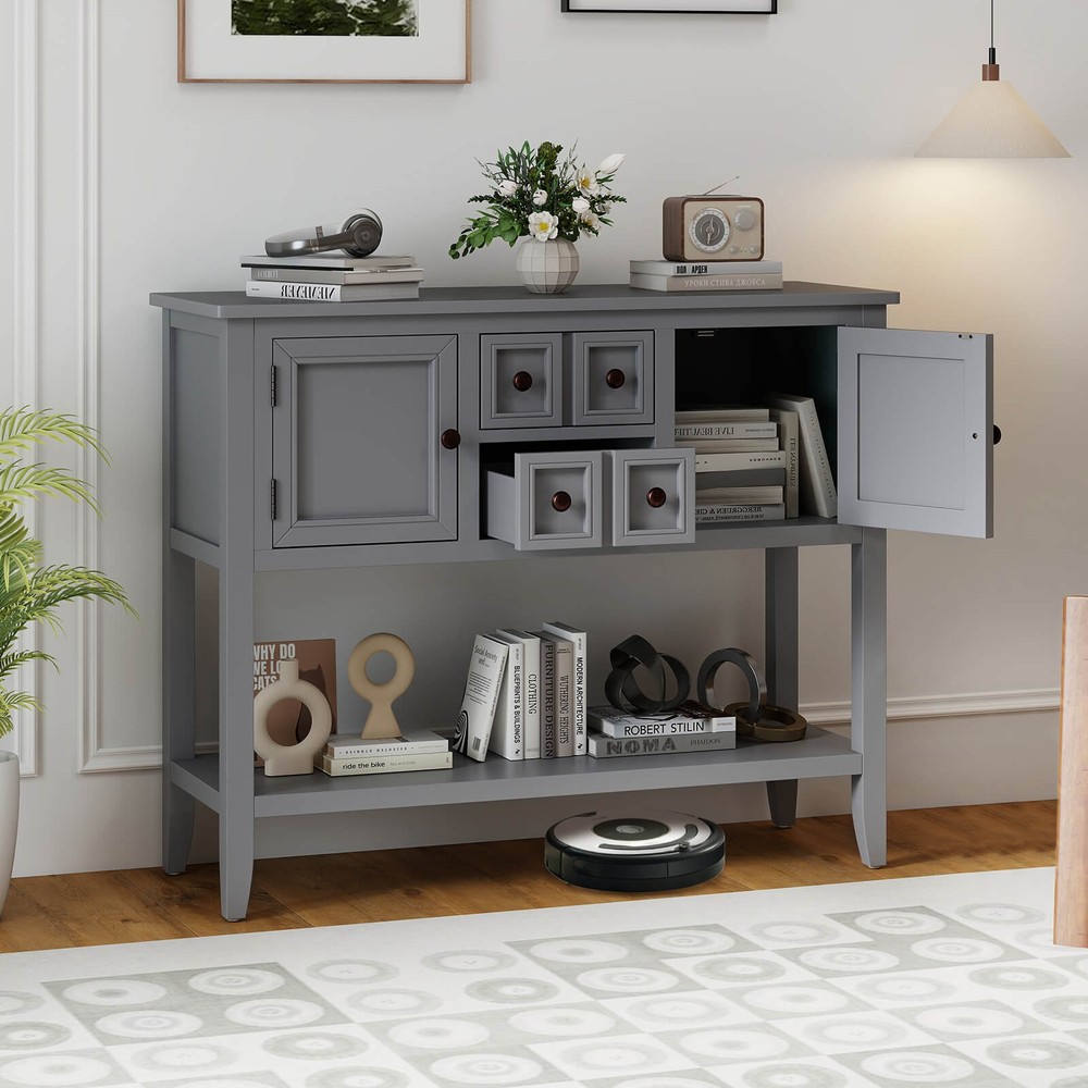 Buffet Sideboard Cabinet Entryway Console Table with 2 Doors and 2 Drawers