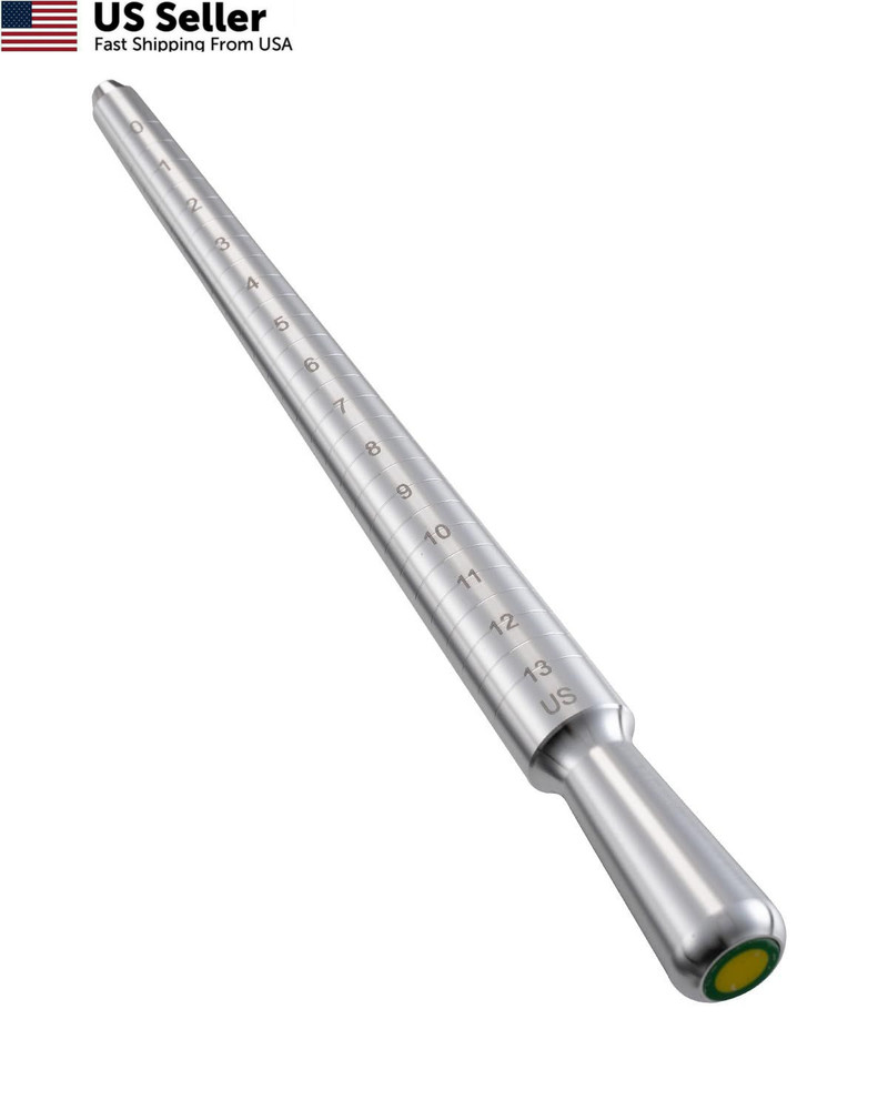 Meowoo Ring Sizer Mandrel, Solid Aluminum Mandrel for Measurer and black