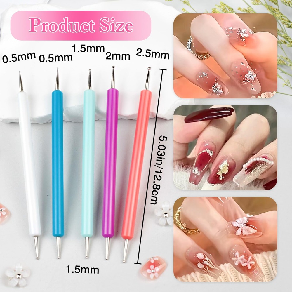 5-Piece Pattern Tracing & Embossing Stylus Set – Dual-Ended Ball Multicolored