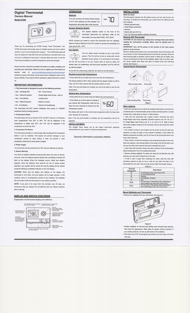 CT400 Advanced Tamper Proof Thermostat