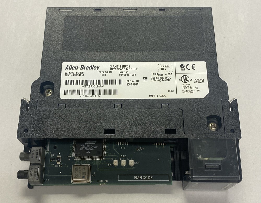 ALLEN BRADLEY,1756-M03SE,SER A 3 AXIS SERCOS INTERFACE MODULE NO DOOR