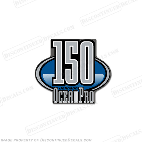 Fits Johnson Ocean Pro Single "150" Rear Decal - Blue
