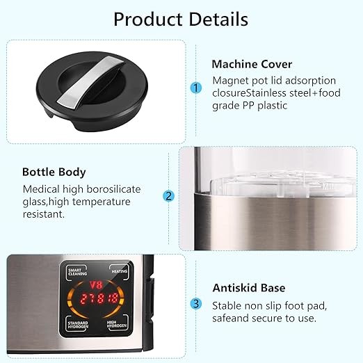 Hydrogen Water Bottle 68oz SPE PEM Alkaline Machine