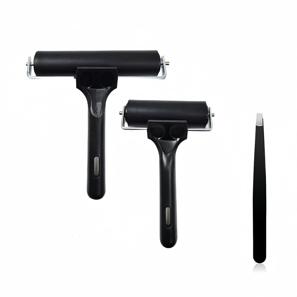 3 Pack Rubber Brayer Roller,Hard Rubber Brayer Rollers for Printmaking Ink Pa...