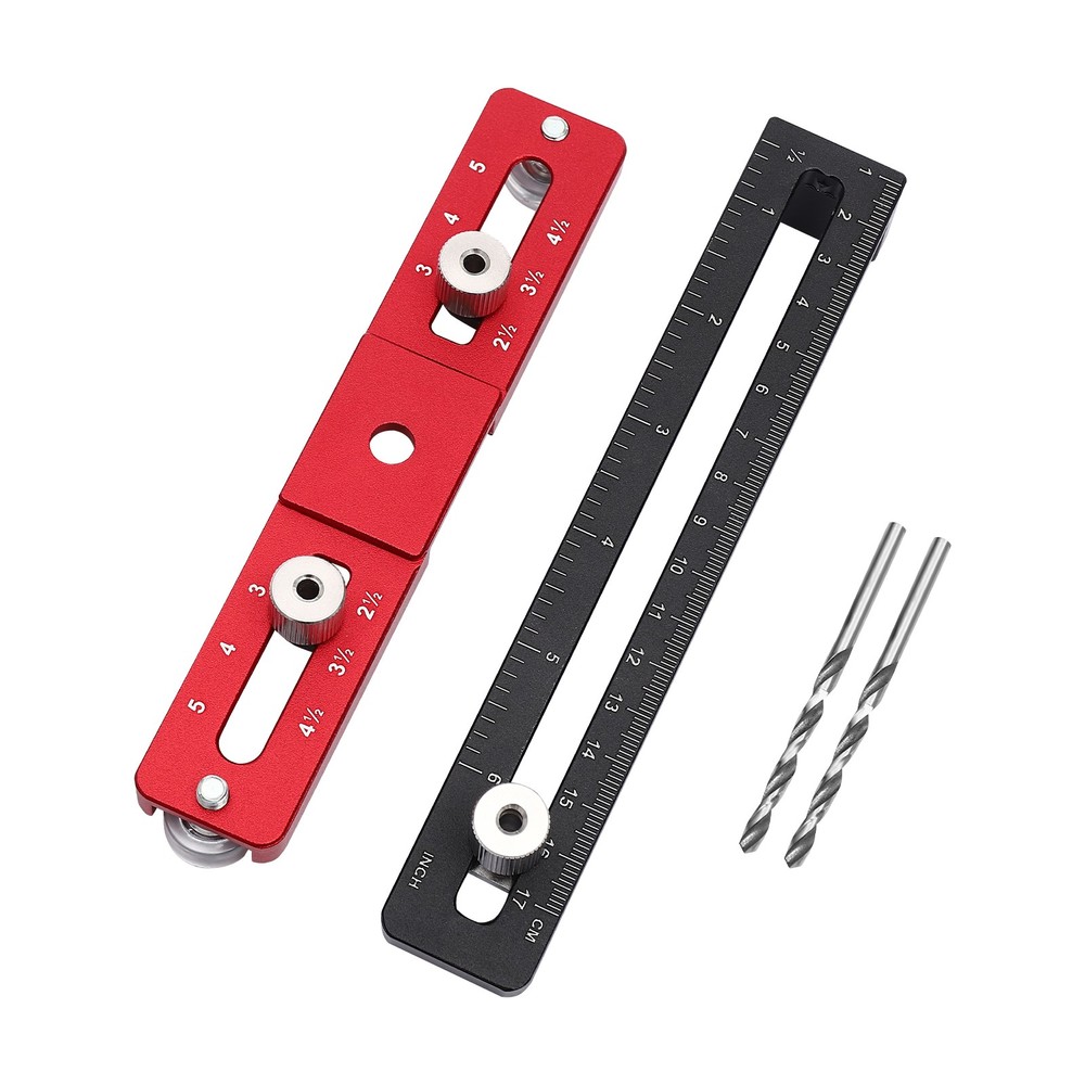 Drilling Positioning Guide Ruler Tool Adjustable Woodworking Drill Guide