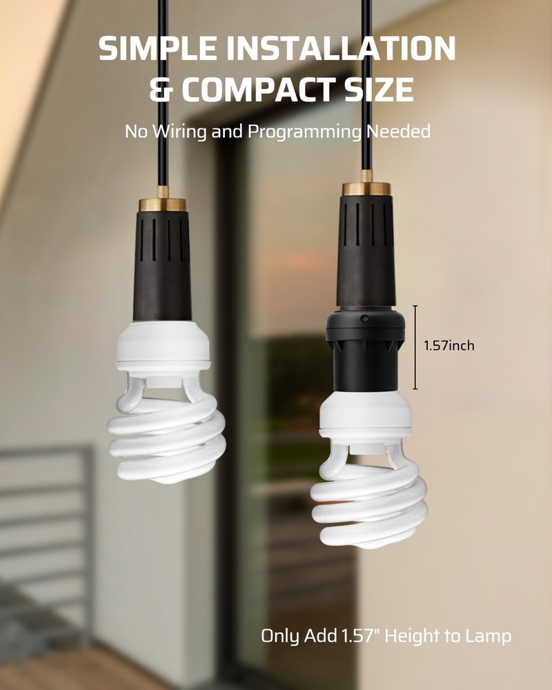 DEWENWILS 4 Pack Automatic Dusk to Dawn Light Bulb Sockets, Light Socket Indoor