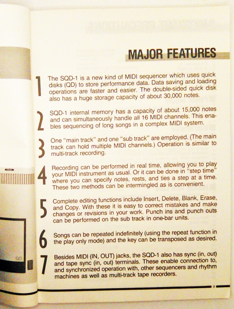 KORG SQD-1 MIDI RECORDER OWNER'S MANUAL GUIDE