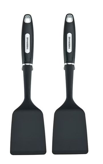Farberware Professional Nylon Turner/Spatula Duo – Black Handle, 2‑Pack