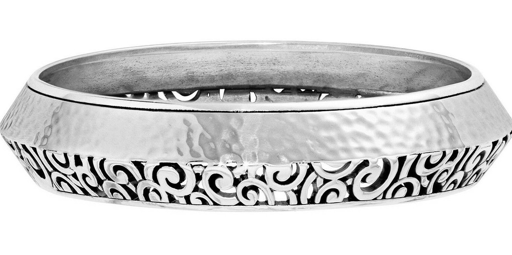 NWT Brighton DECO ANGULAR BANGLE Hammered Scrolled Contempo Bracelet MSRP $68