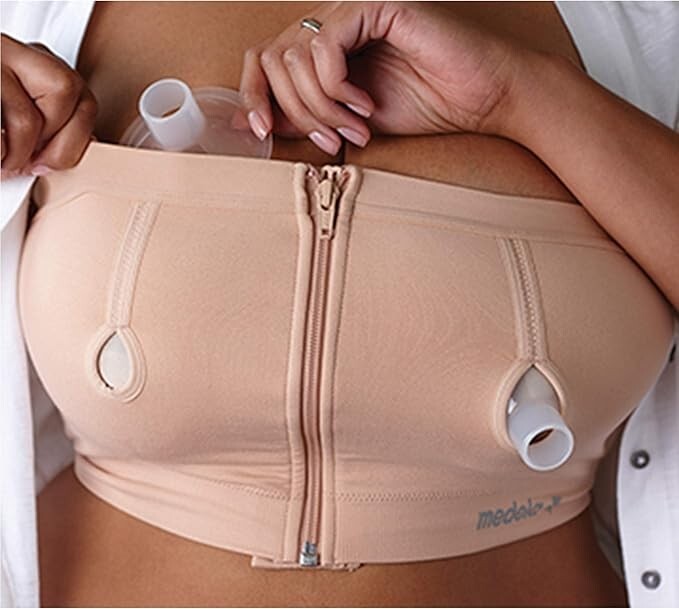 NEW - Medela EASY EXPRESSION BUSTIER for Breast Pumping (Black) Size: LARGE