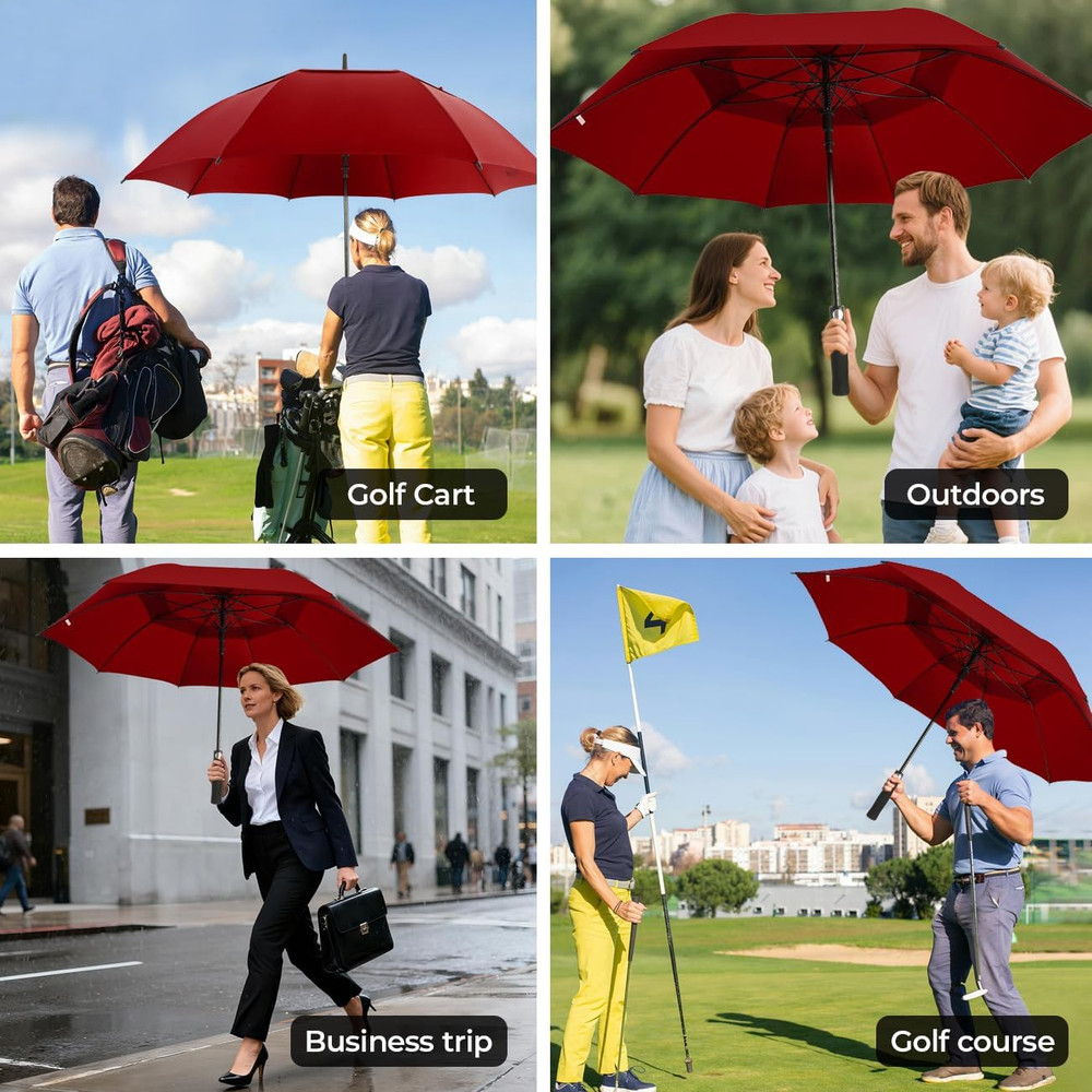 Automatic Open Golf Umbrella 54/62/68/72 Inch, Extra Large Windproof Vented Doub
