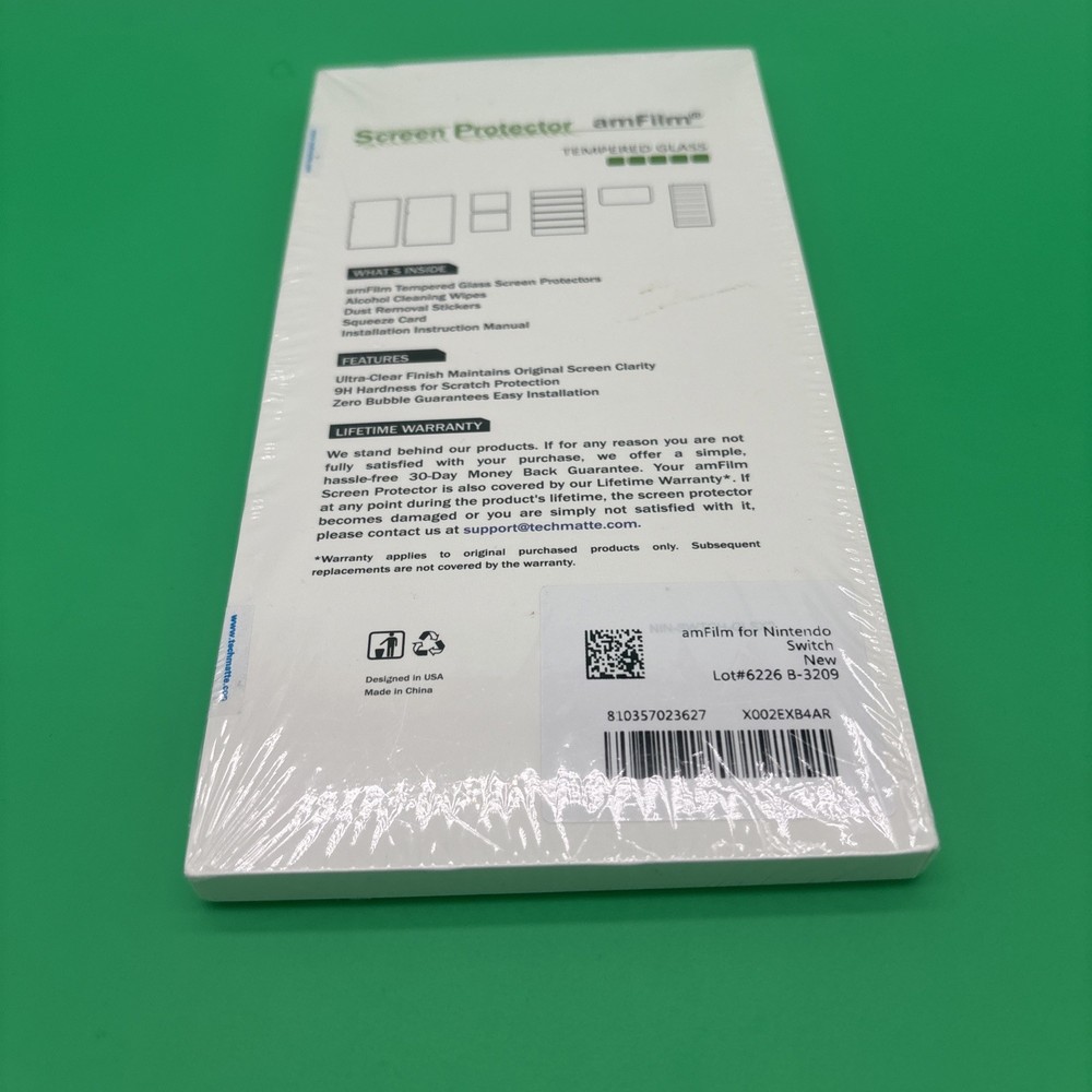 amFilm Tempered Glass Screen Protector 2P-Pack For Nintendo Switch