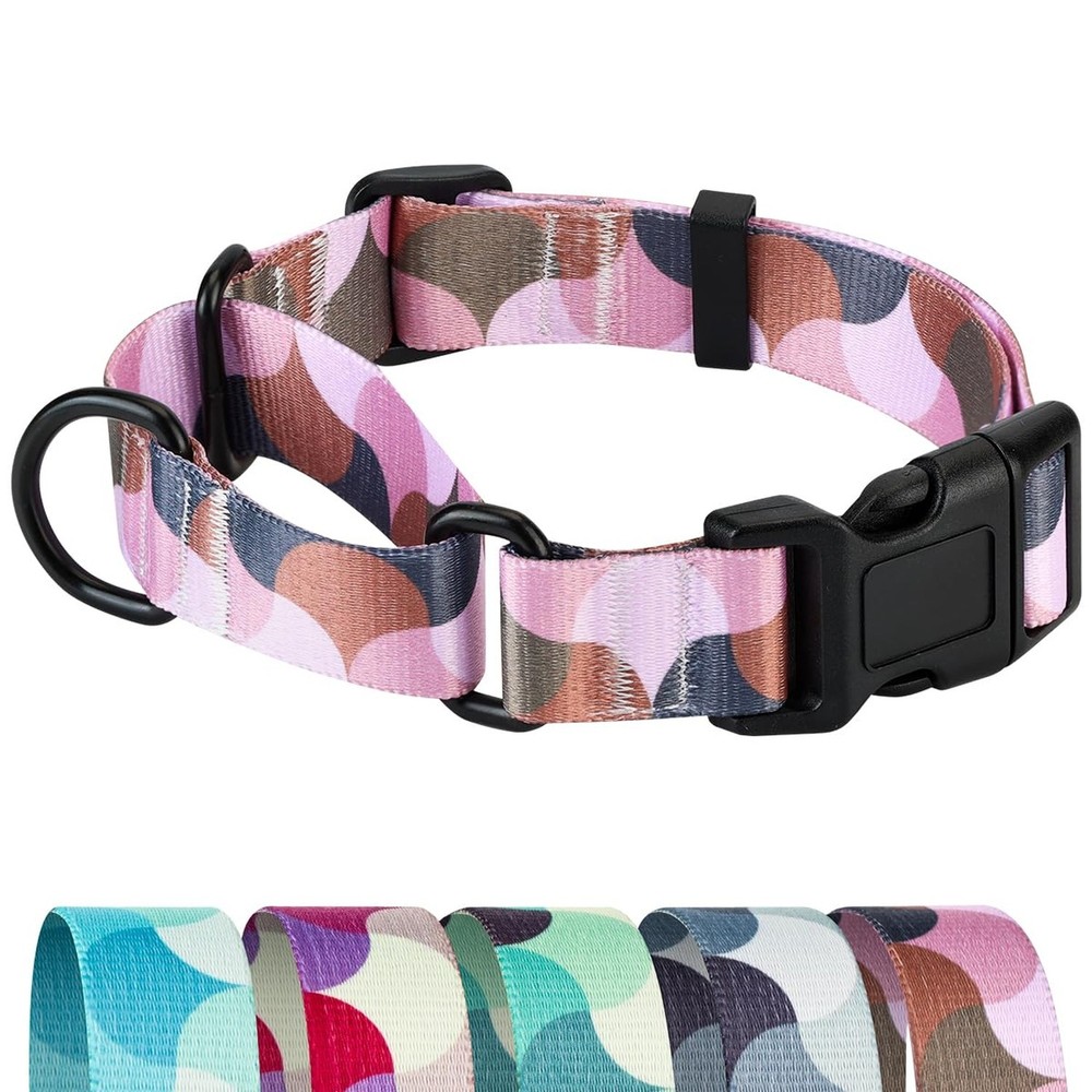 Martingale Dog Collars,Adjustable Soft Nylon Quick Release Buckle,No Pull Tra...