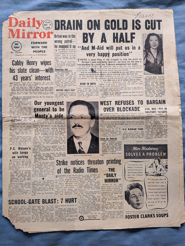 5 1948 original newspapers