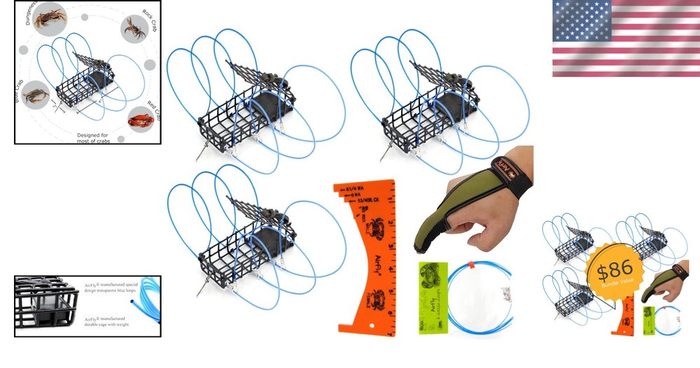 Convenient Crab Trap Set with Replaceable Loops