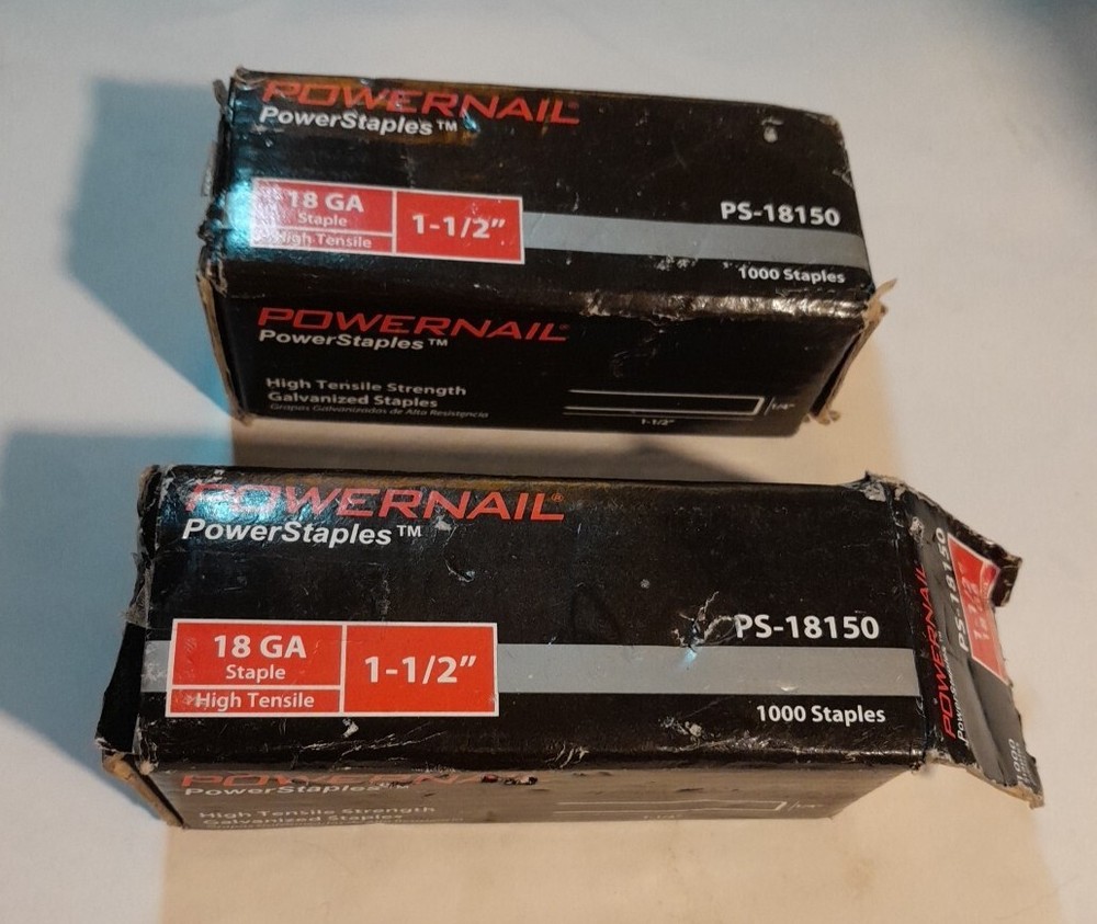 Powernail Galvanized Staples 1-1/2" PS-18150 2 Boxes 2000 Staples Total