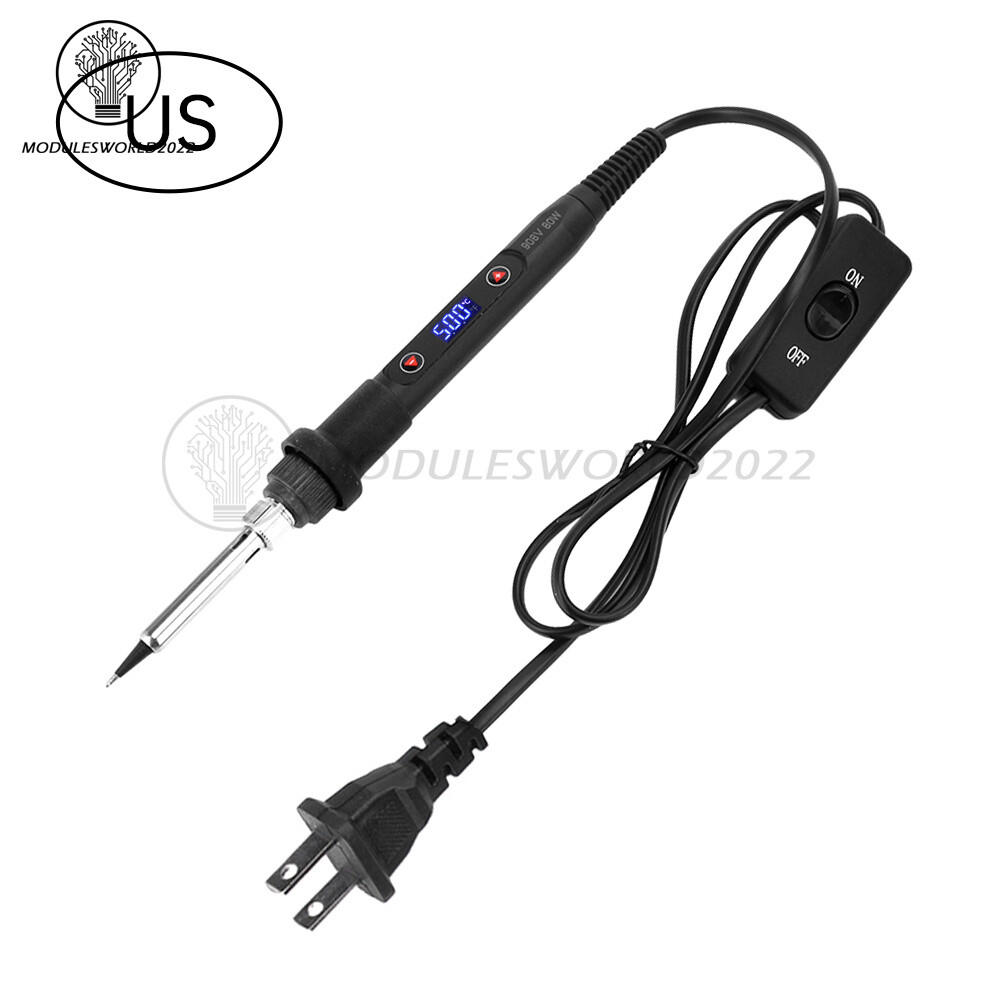 LED Digital Soldering Iron 80W Adjustable Temperature Repair Tools with switch