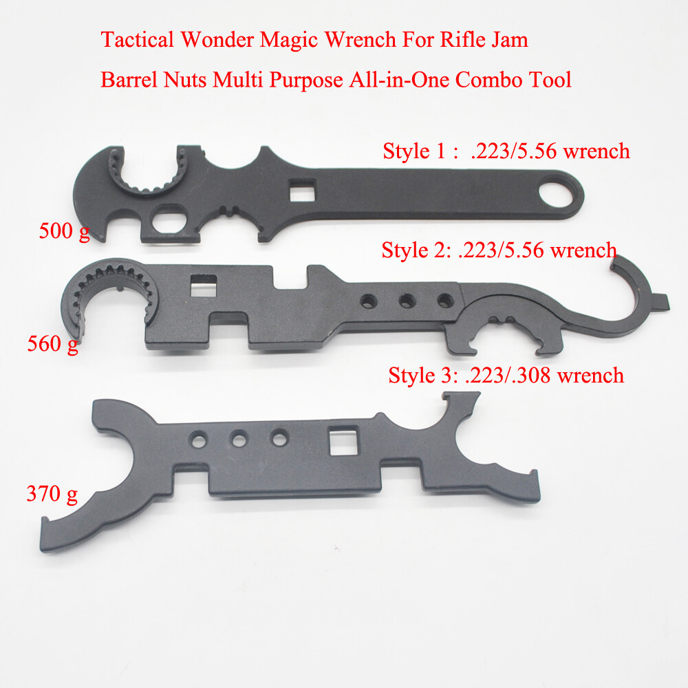 3 Kinds Multi-function Tactical Steel Wrench Tool Armerers Auto Repair Black