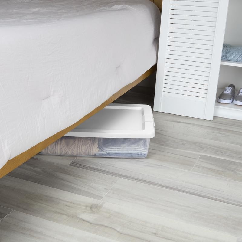 28 Qt Clear Stackable Storage Box Under Bed Household Organization