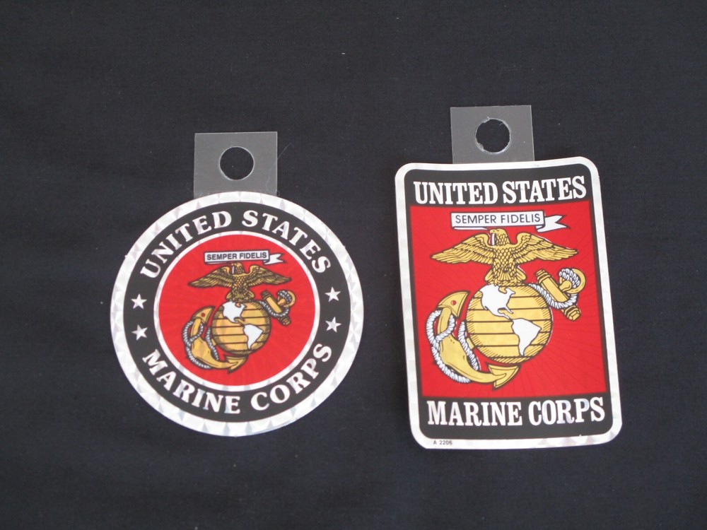 USMC Stickers (2), Brand New
