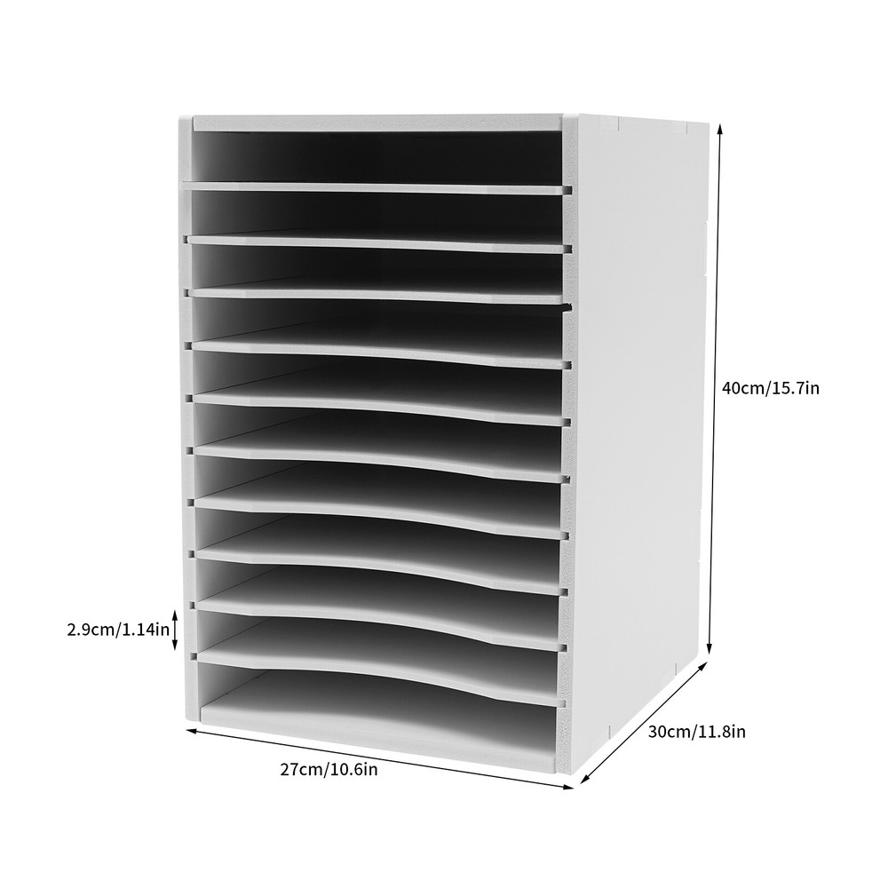 Multi-functional Organizer 11 Compartment File Sorter Paper Storage Holder White