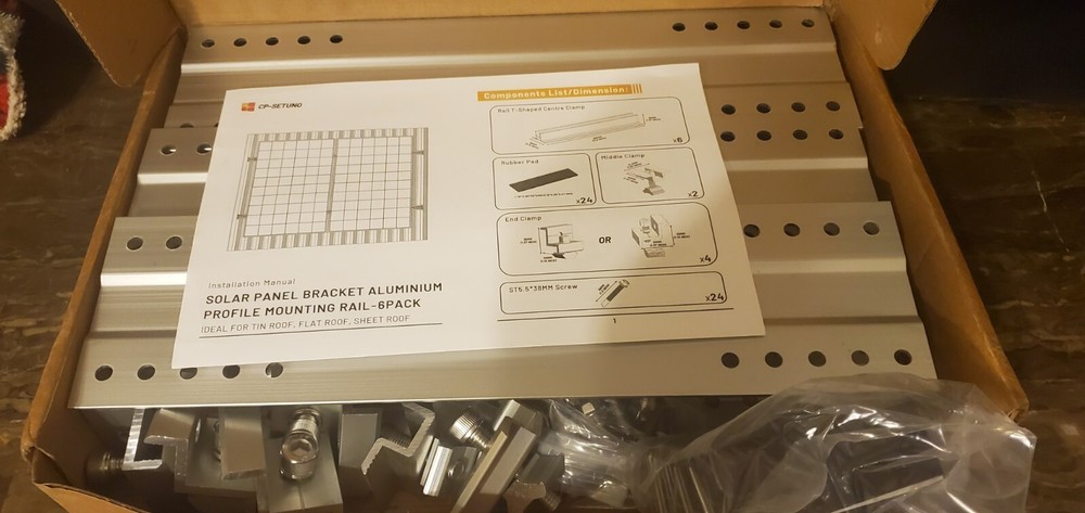 Solar Panel  Kit For Tin, Flat, Sheet Roof Mounting Bracket 6 Pack