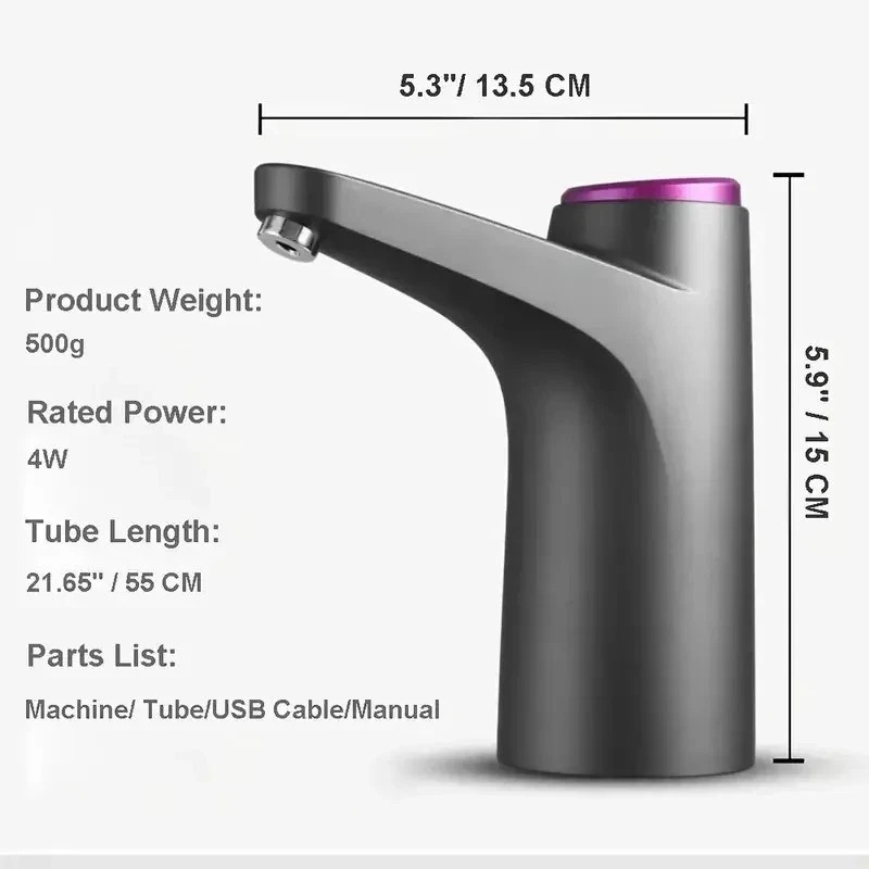 Water Bottle Switch Pump Electric Automatic Universal Jug Dispenser 5 Gallon USB