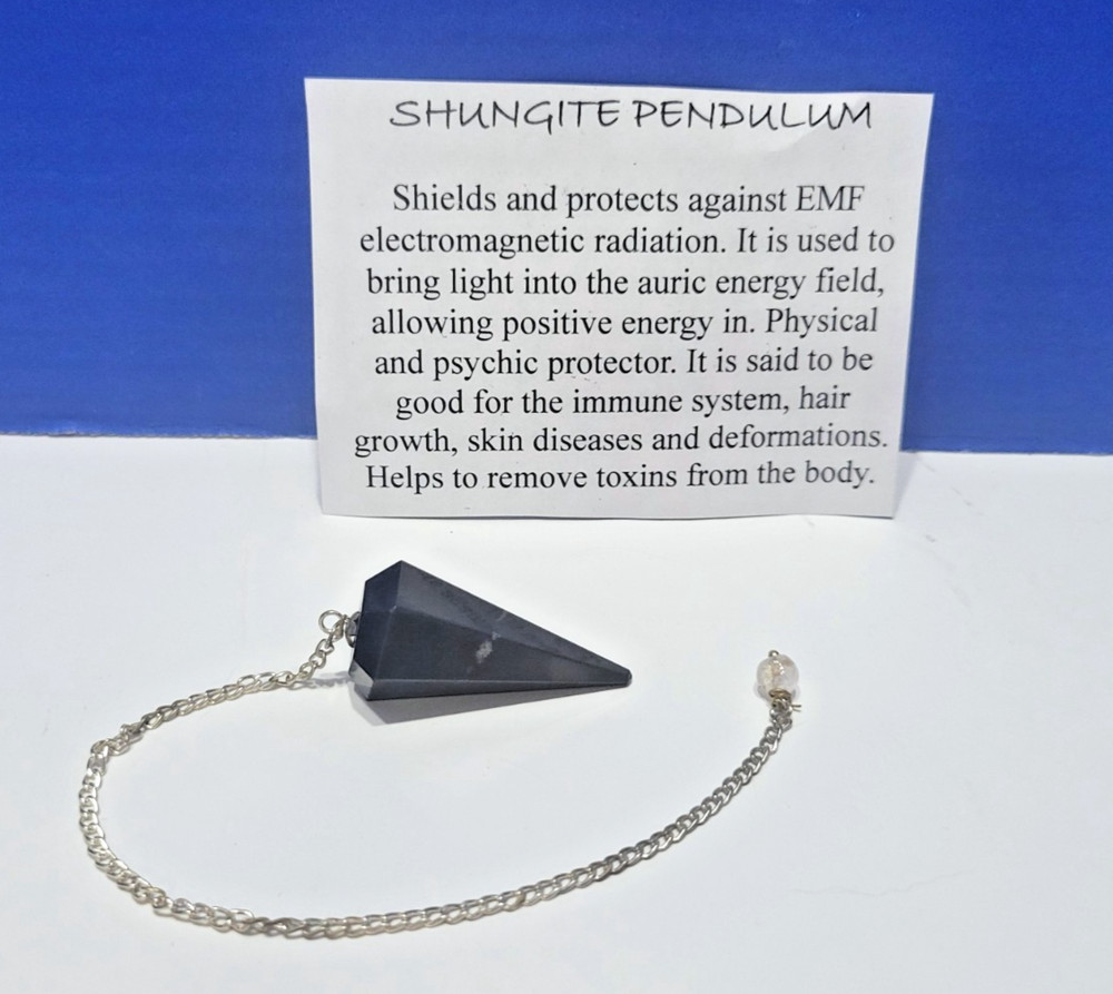Vintage Black Shungite Pendulum for Dowsing