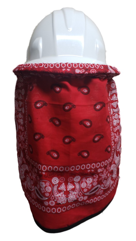Neck Protector for Hard Hat Neck Shade Bandana Red