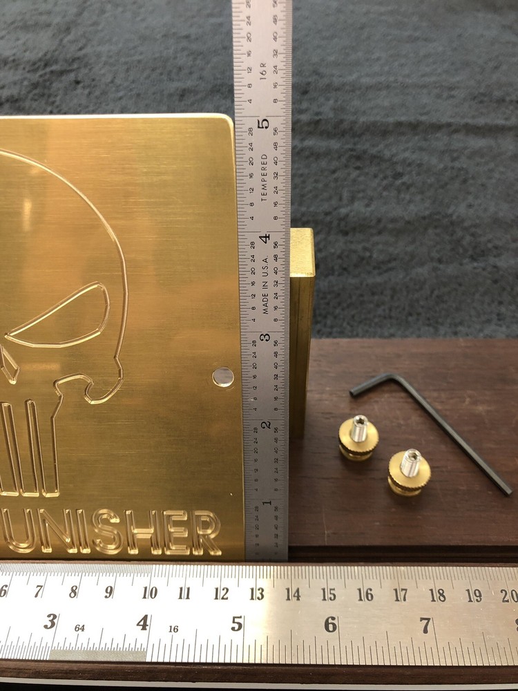 PUNISHER SOLID BRASS MASTER ENGRAVING PLATE FOR NEW HERMES FONT TRAY