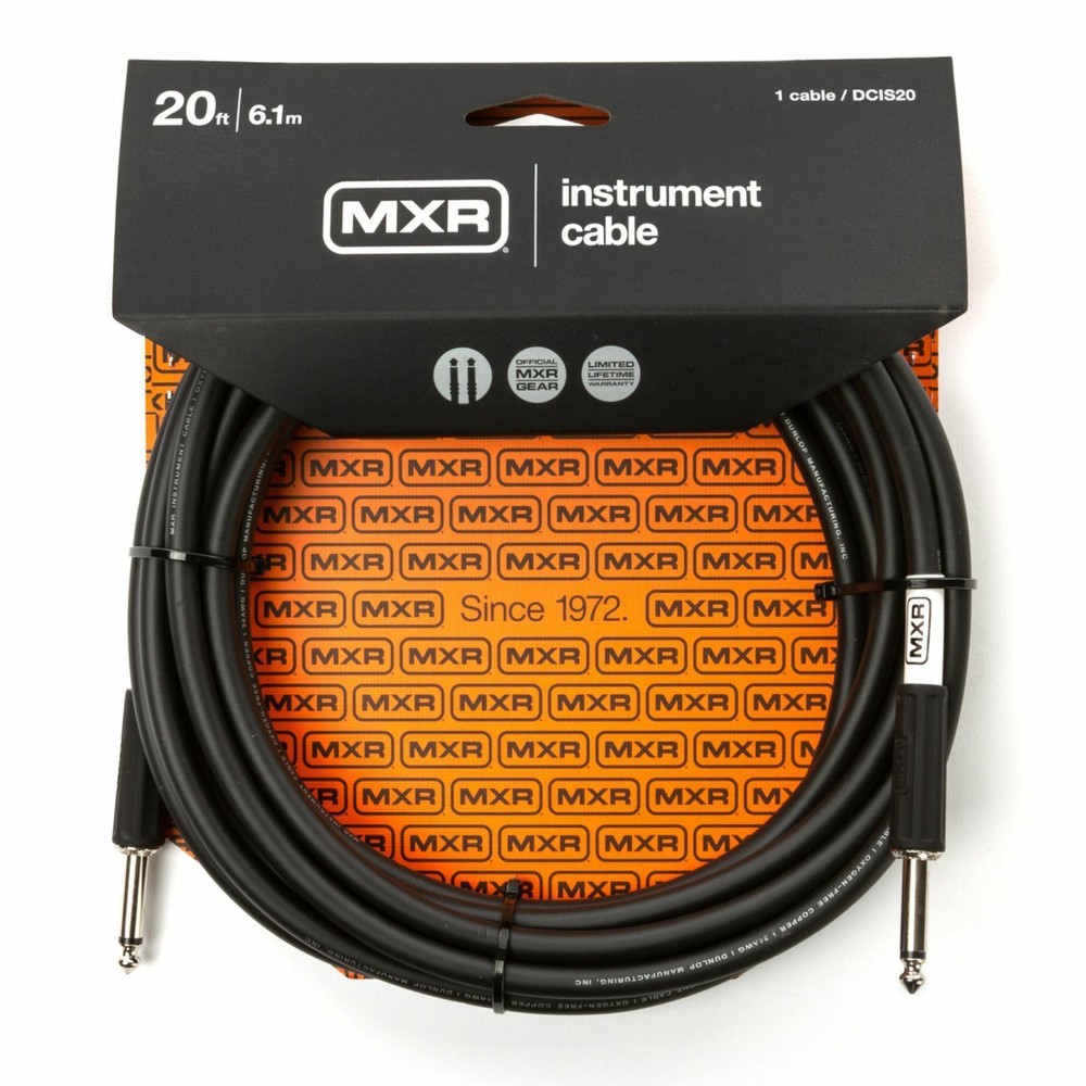 MXR DCIS20 Standard Series 20 ft. Straight Instrument Cable, Black