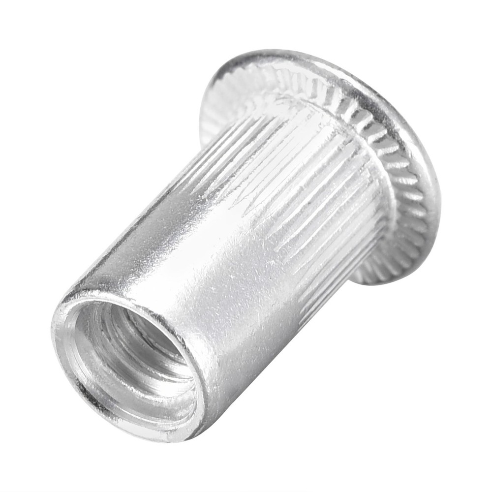 #10-24 Rivet Nuts Aluminium Alloy Knurled Flat Head Threaded Insert Nut 50pcs