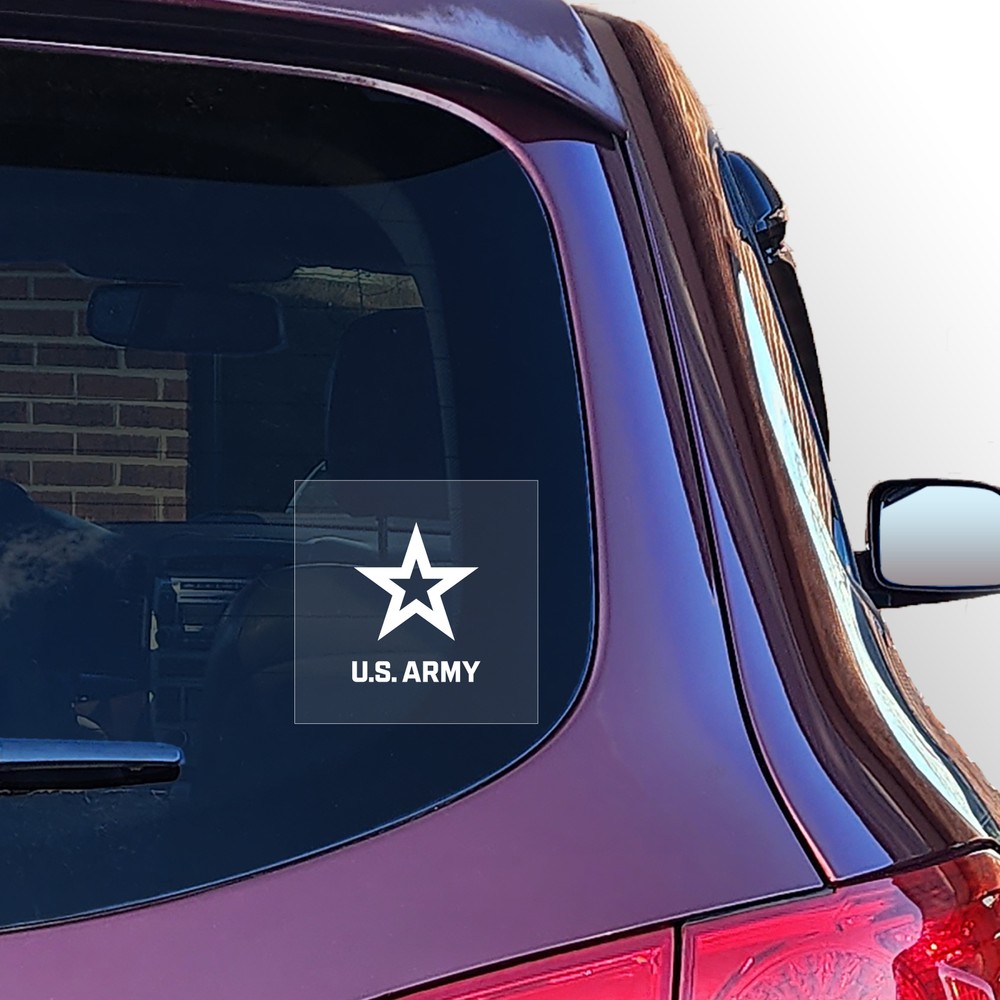 White Army Star Logo Back Static Cling