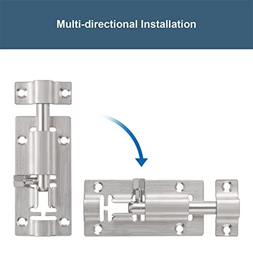 2 Pack Barrel Bolt Latch, Upgraded 3 Inches Slide Latch Lock, Thickened