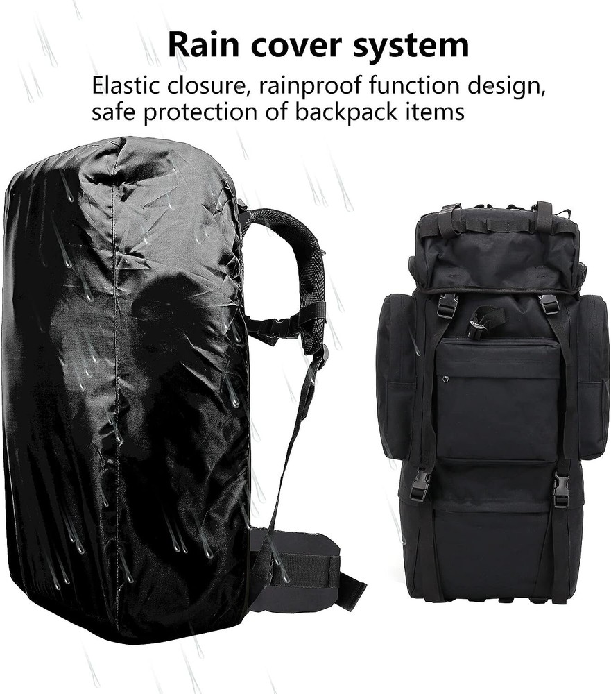 65L Hiking Backpack Water Resistent Oversized Rucksack Extra Large Camping Bag