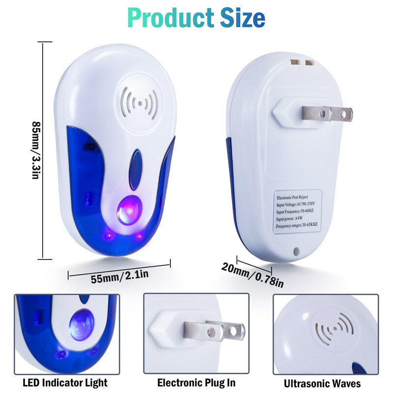 3-Pack Pest Bugs Insect Rodent Repeller: Plug-In Electronic Pest Control 60-150㎡