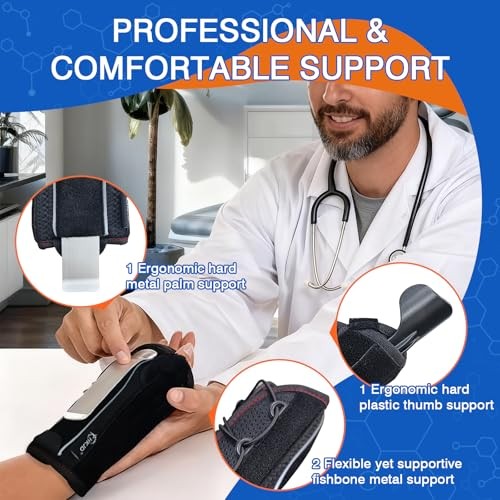 Wrist Brace with Thumb Support () One Size Black Right Hand