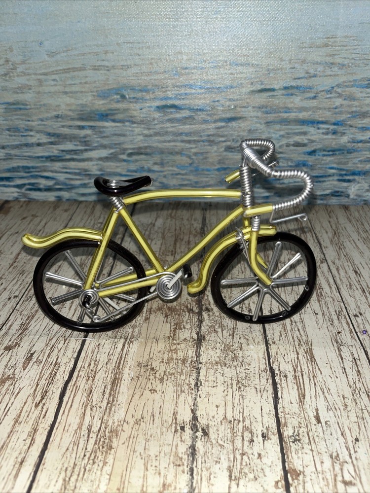 Mini Bicycle Wire Art Yellow 4 1/4”x6 1/4”