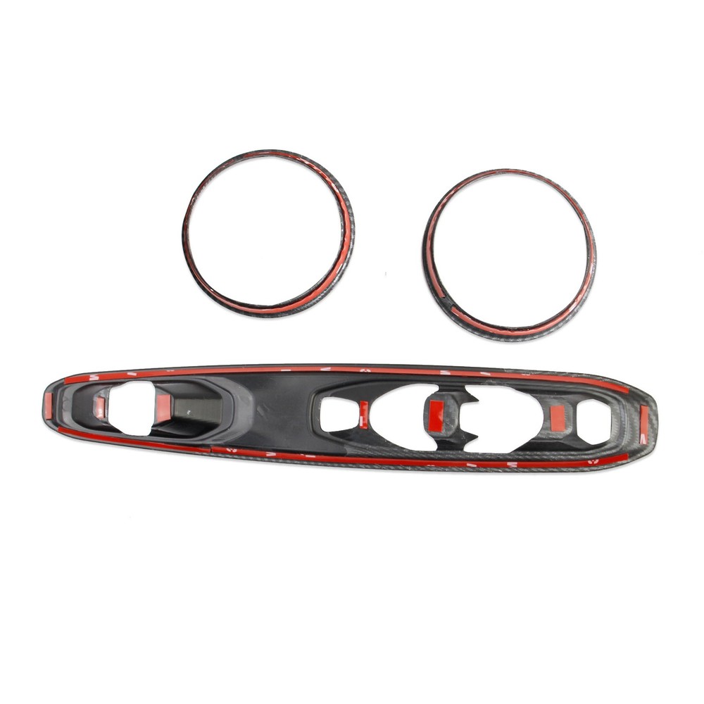 Carbon Style Gear Shift Panel Cup Holder Cover Trims Kit for Chevy Corvette C8