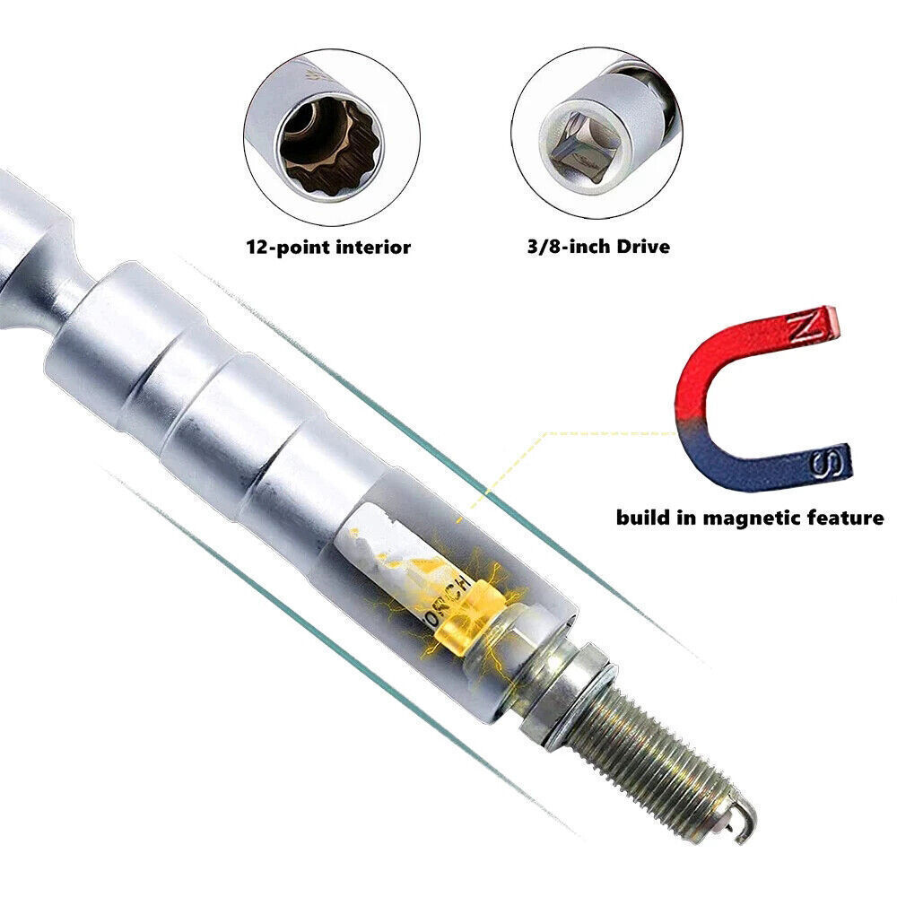 14MM 16MM Thin Wall Magnetic Swivel Spark Plug Socket 12-Point Removal Tools