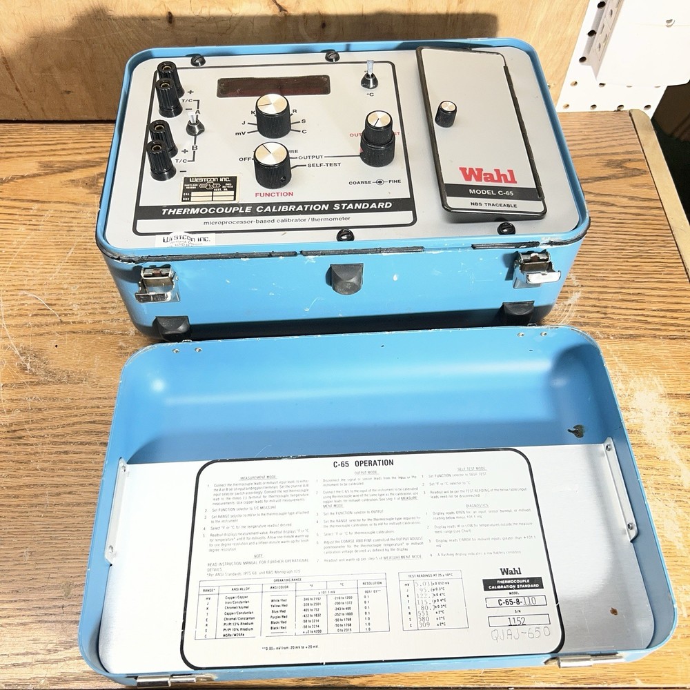 WAHL MODEL C-65 TERMOCOUPLE CALIBRATION STANDARD Microprocessor Based Calibrator