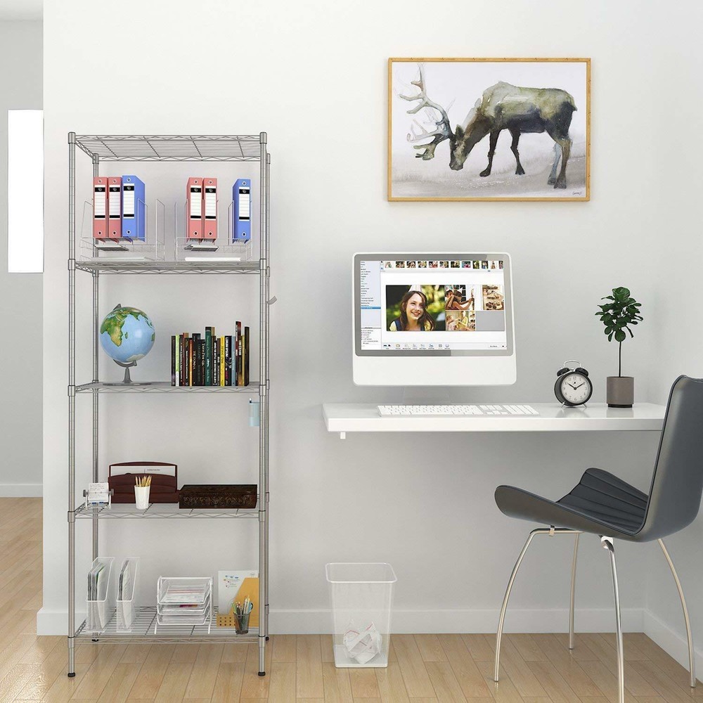 Sturdy and Durable Changeable Floor Standing Carbon Steel Storage Rack Silver