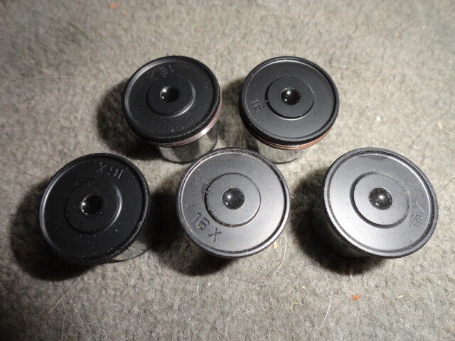 (5) 16X MICROSCOPE EYEPIECES (NEW, NEVER USED)