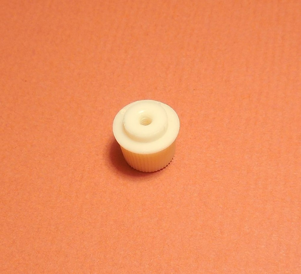 NOS White Plastic Clock Knob 2-56 Right Hand Threads