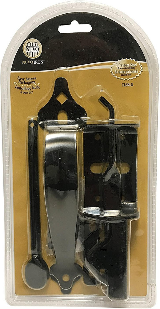 Black Galvanized Steel 6" Thumb Latch - Gate Hardware