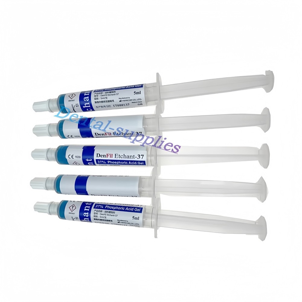 DenFil Etchant Dental 37% Phospharic Acid Etch Etching Gel Agent Syringe + Tips